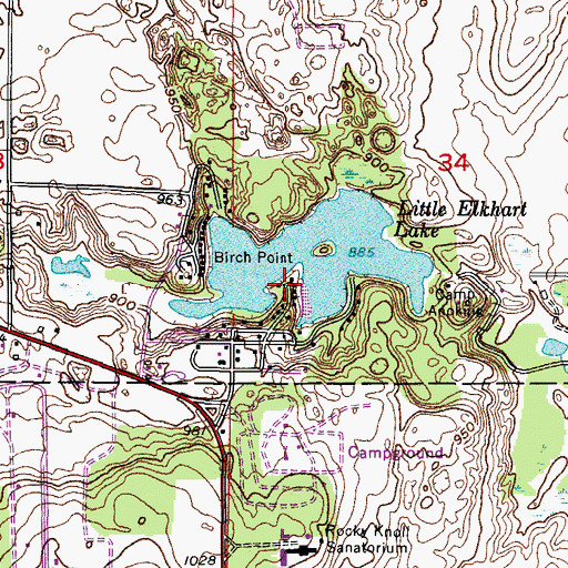 Topographic Map of Birch Point, WI