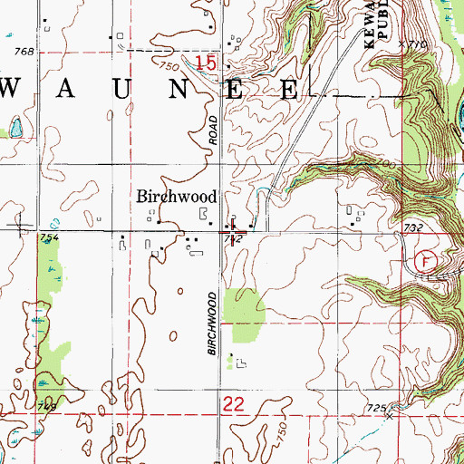 Topographic Map of Birchwood, WI