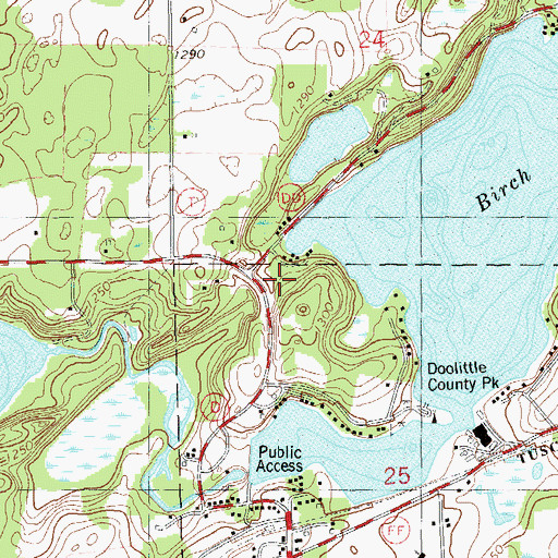 Topographic Map of Birchwood, WI