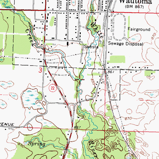 Topographic Map of Bird Creek, WI