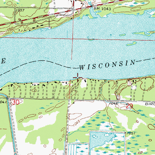 Topographic Map of Biron Flowage, WI