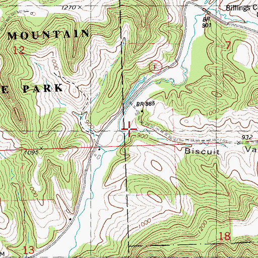 Topographic Map of Biscuit Valley, WI