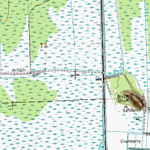 Topographic Map of Bissig Ditch, WI