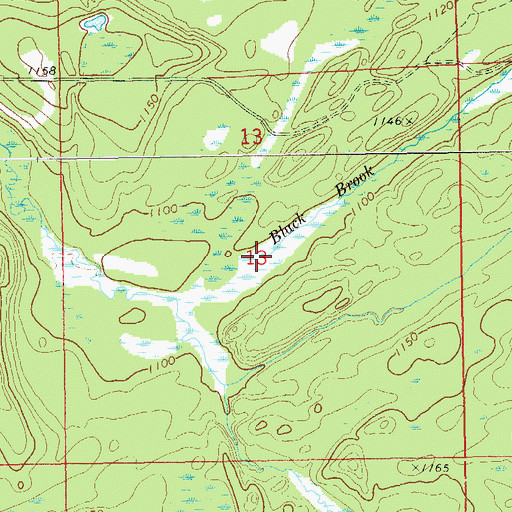 Topographic Map of Black Brook, WI