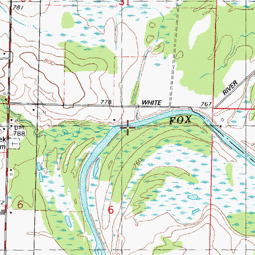 Topographic Map of Black Creek, WI