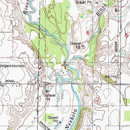 Topographic Map of Black Creek, WI