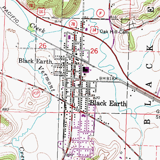 Topographic Map of Black Earth, WI