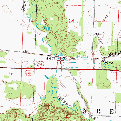 Topographic Map of Black Earth Creek, WI