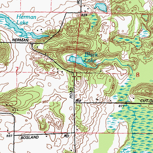Topographic Map of Black Lake, WI