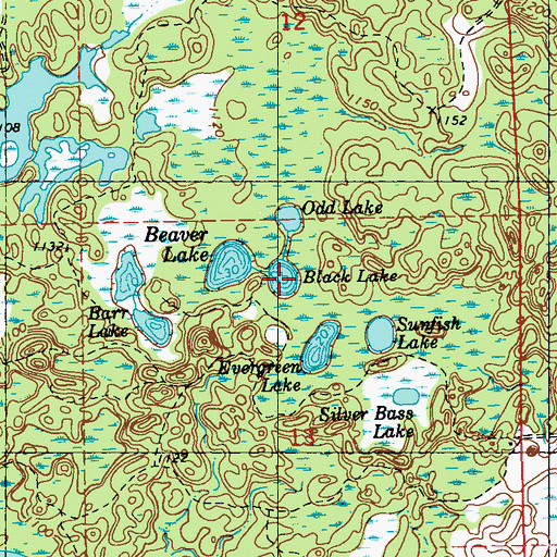 Topographic Map of Black Lake, WI