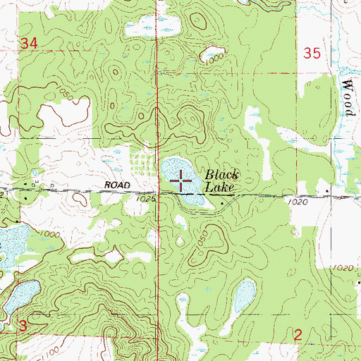 Topographic Map of Black Lake, WI
