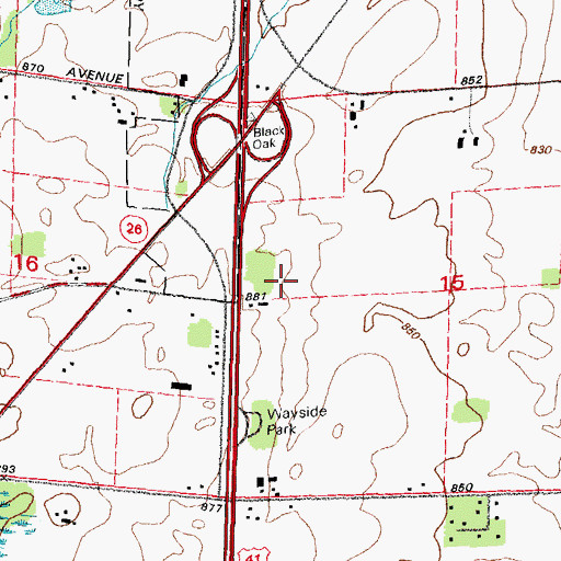 Topographic Map of Black Oak School (historical), WI