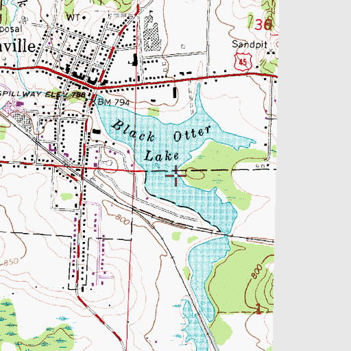 Topographic Map of Black Otter Lake, WI