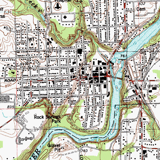 Topographic Map of Black River Falls, WI