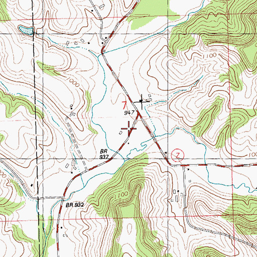 Topographic Map of Black Valley, WI