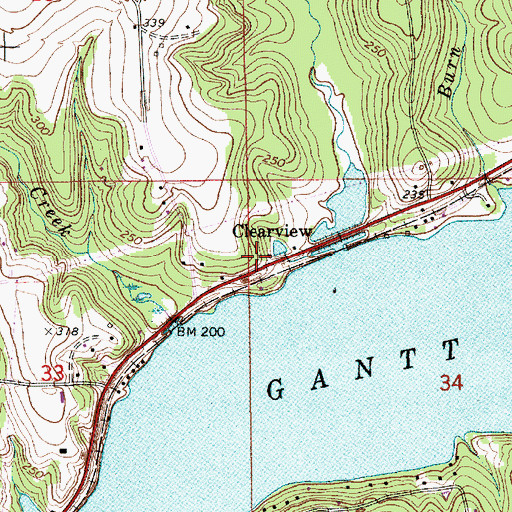 Topographic Map of Clearview, AL