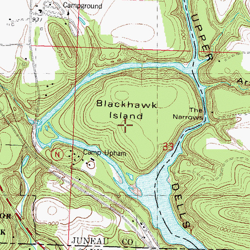 Topographic Map of Blackhawk Island, WI