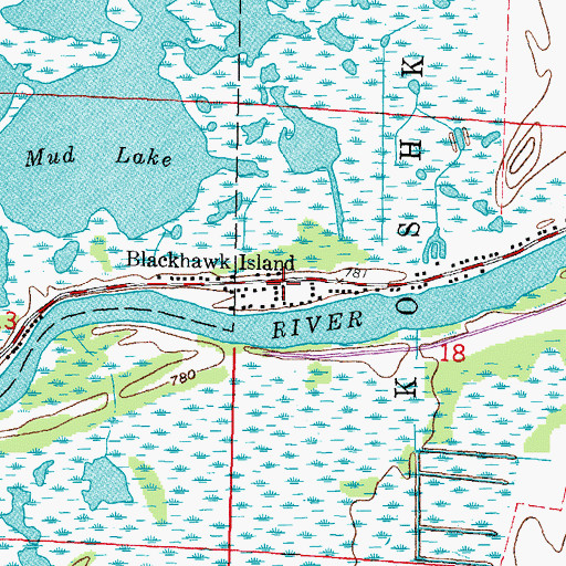 Topographic Map of Blackhawk Island, WI