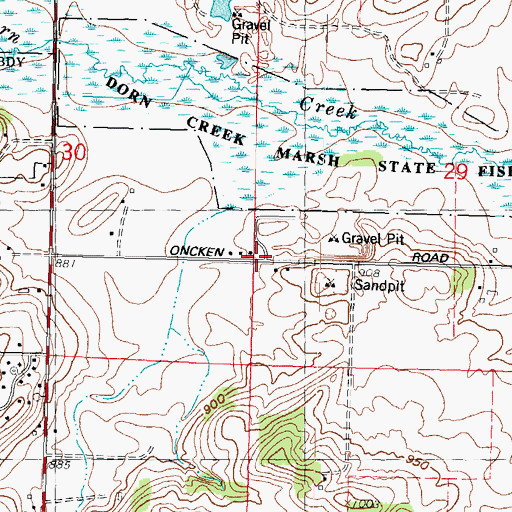 Topographic Map of Blackwoods School (historical), WI