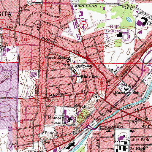 Topographic Map of Blair Elementary School, WI