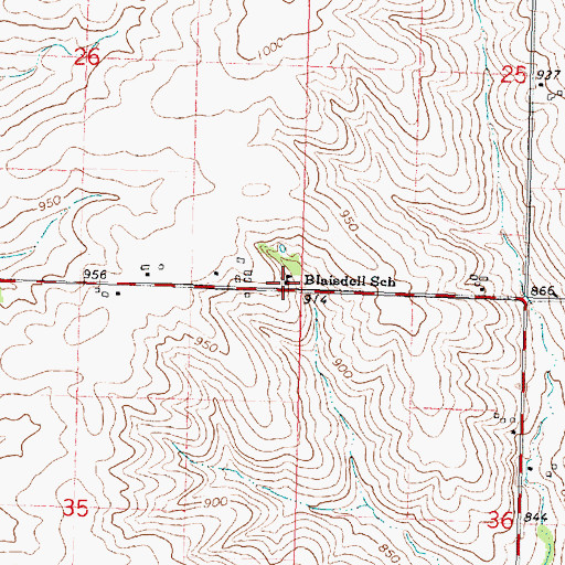 Topographic Map of Blaisdell School, WI