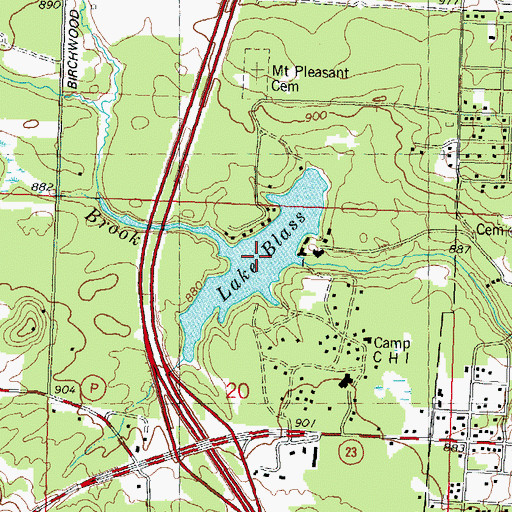 Topographic Map of Lake Blass, WI