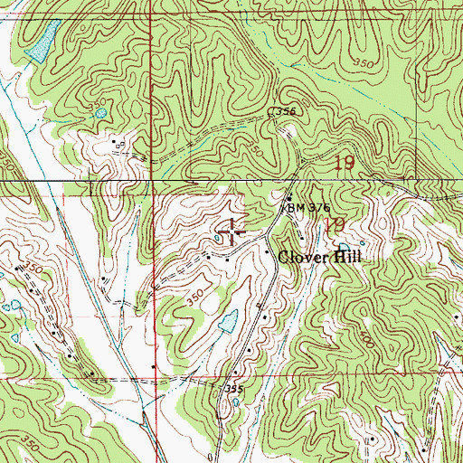 Topographic Map of Clover Hill, AL