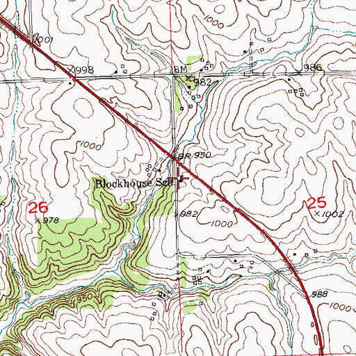 Topographic Map of Blockhouse School, WI