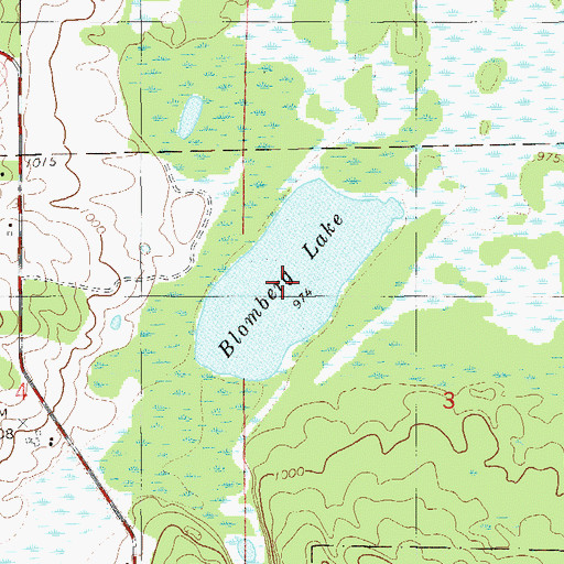 Topographic Map of Blomberg Lake, WI