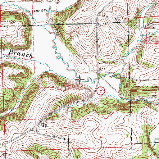 Topographic Map of Blotz Branch, WI