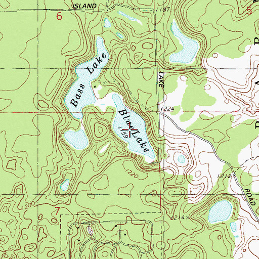 Topographic Map of Blue Lake, WI