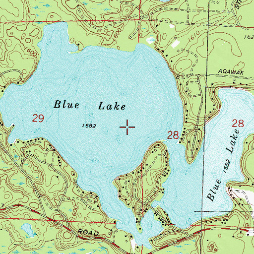 Topographic Map of Blue Lake, WI