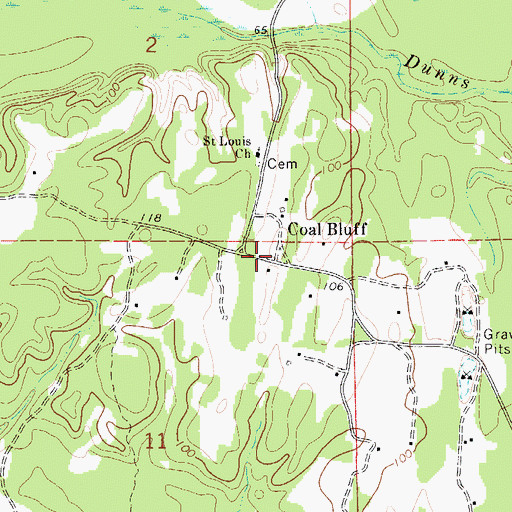 Topographic Map of Coal Bluff, AL
