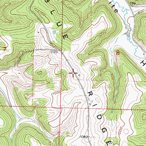 Topographic Map of Blue Ridge, WI