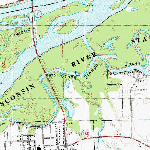 Topographic Map of Blue River, WI