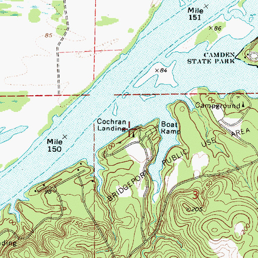 Topographic Map of Cochran Landing, AL