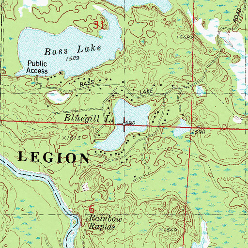 Topographic Map of Bluegill Lake, WI