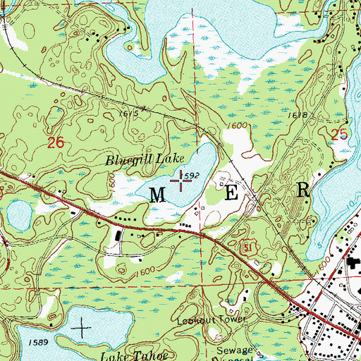 Topographic Map of Bluegill Lake, WI