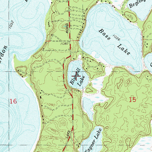Topographic Map of Bluegill Lake, WI