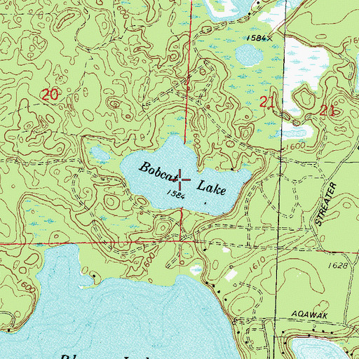 Topographic Map of Bobcat Lake, WI
