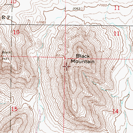 Topographic Map of Black Mountain, AZ