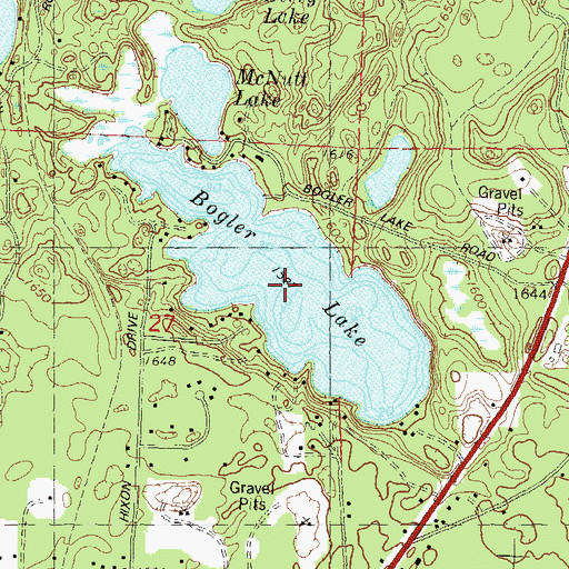 Topographic Map of Bolger Lake, WI