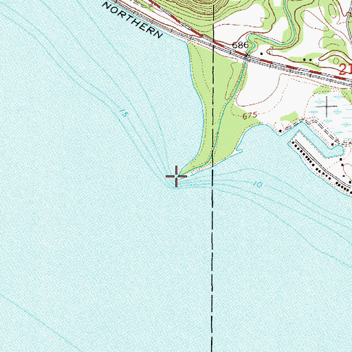 Topographic Map of Bogus Creek, WI