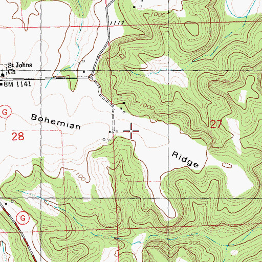 Topographic Map of Bohemian Ridge, WI