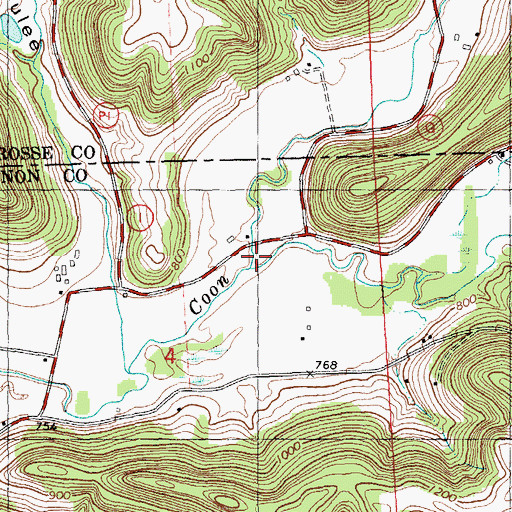 Topographic Map of Bohemian Valley, WI