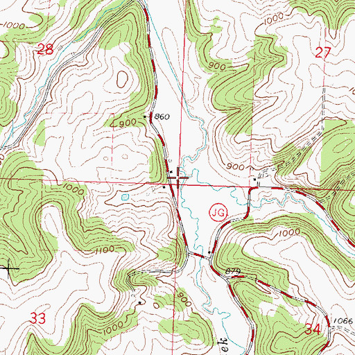 Topographic Map of Bohn Creek, WI