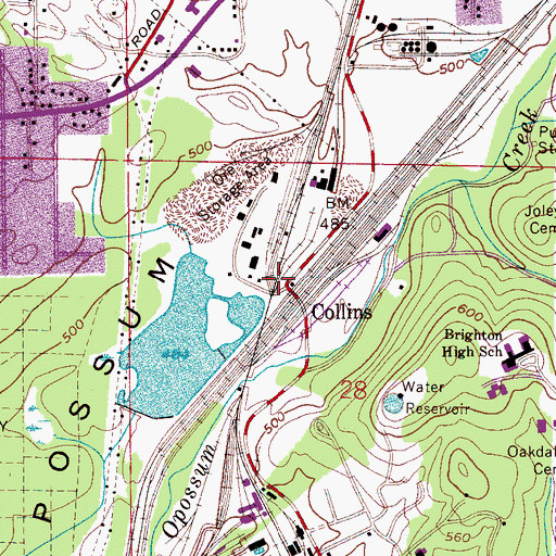 Topographic Map of Collins, AL