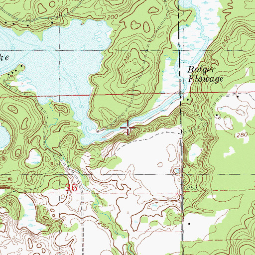 Topographic Map of Bolger Dam, WI