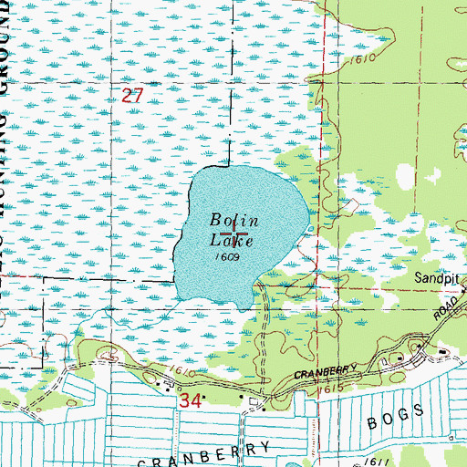 Topographic Map of Bolin Lake, WI