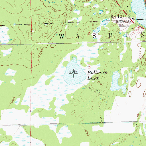 Topographic Map of Bollman Lake, WI